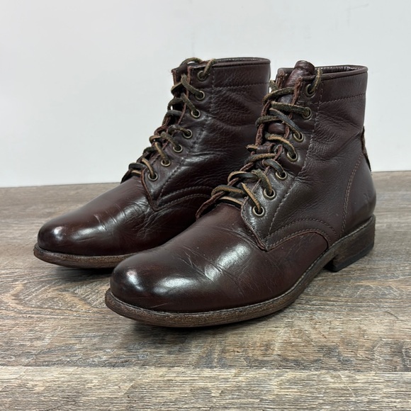 Frye TYLER Women's Leather Lace-Up Boots Size